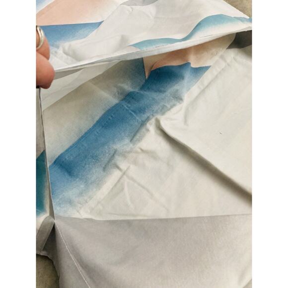 JCP PENNEY 2 STANDARD PILLOW SHAMS 80s Abstract Geometric Retro Pink Blue Grey - Picture 7 of 7